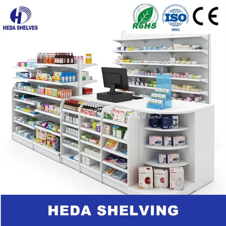 Gondola Style Pharmacy Shelving