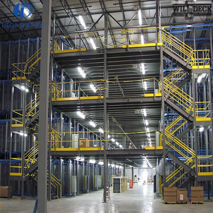 Adjustable Warehouse Storage Mezzanine Rack Attic Shelves for Grocery Products Storage